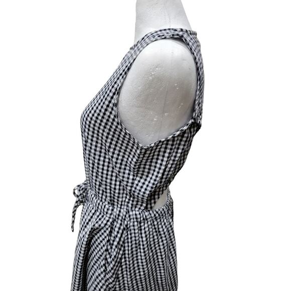 Loft Women's Gingham Midi Dress Size XS Crossover Back Pockets - Picture 8 of 16